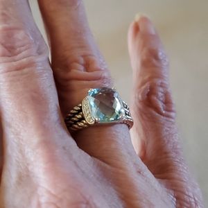 David Yurman blue topaz ring size 6